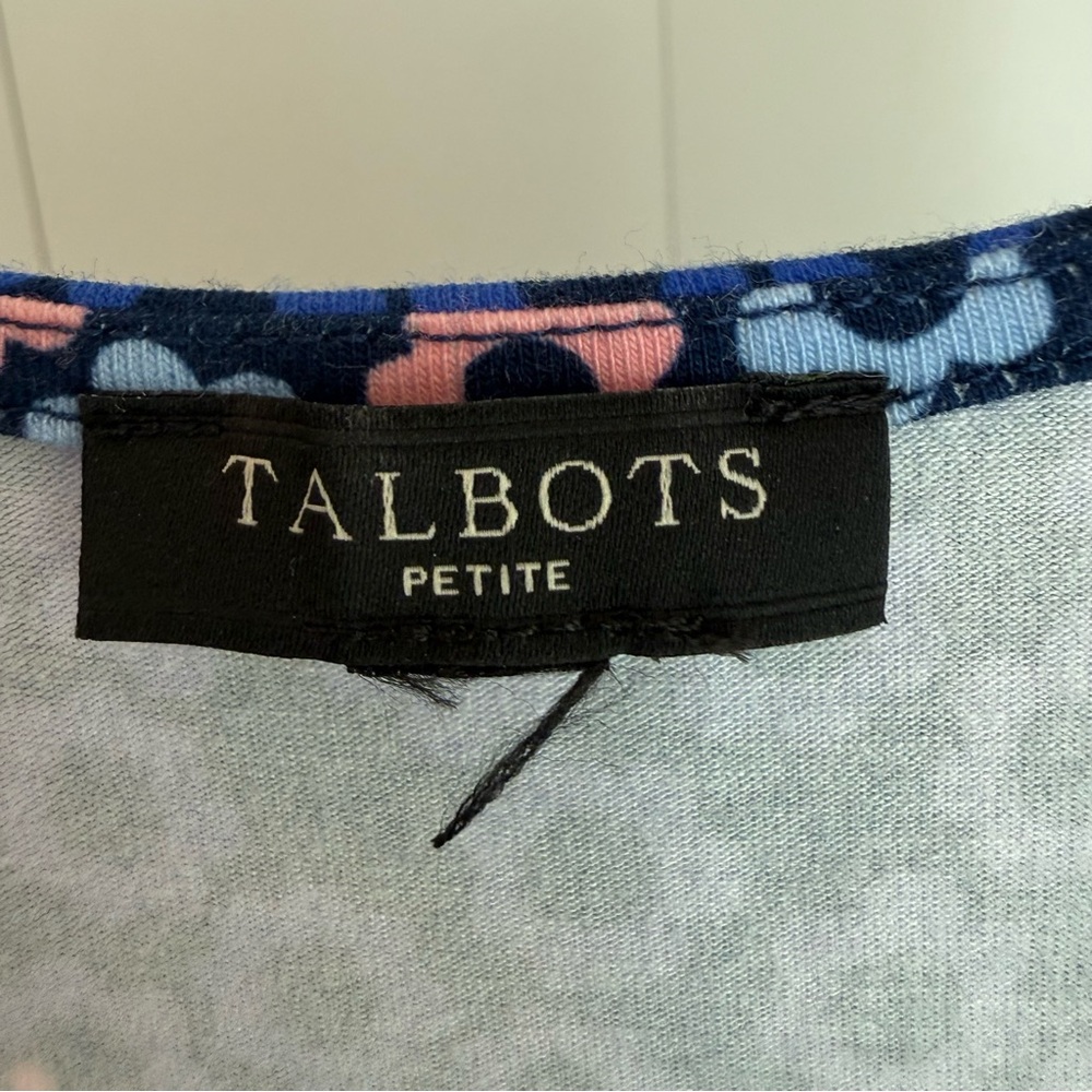 Talbots Petite Blue Pink Pailsley Fit & Flare Stretch Sleeveless Maxi Dress - Picture 5 of 13